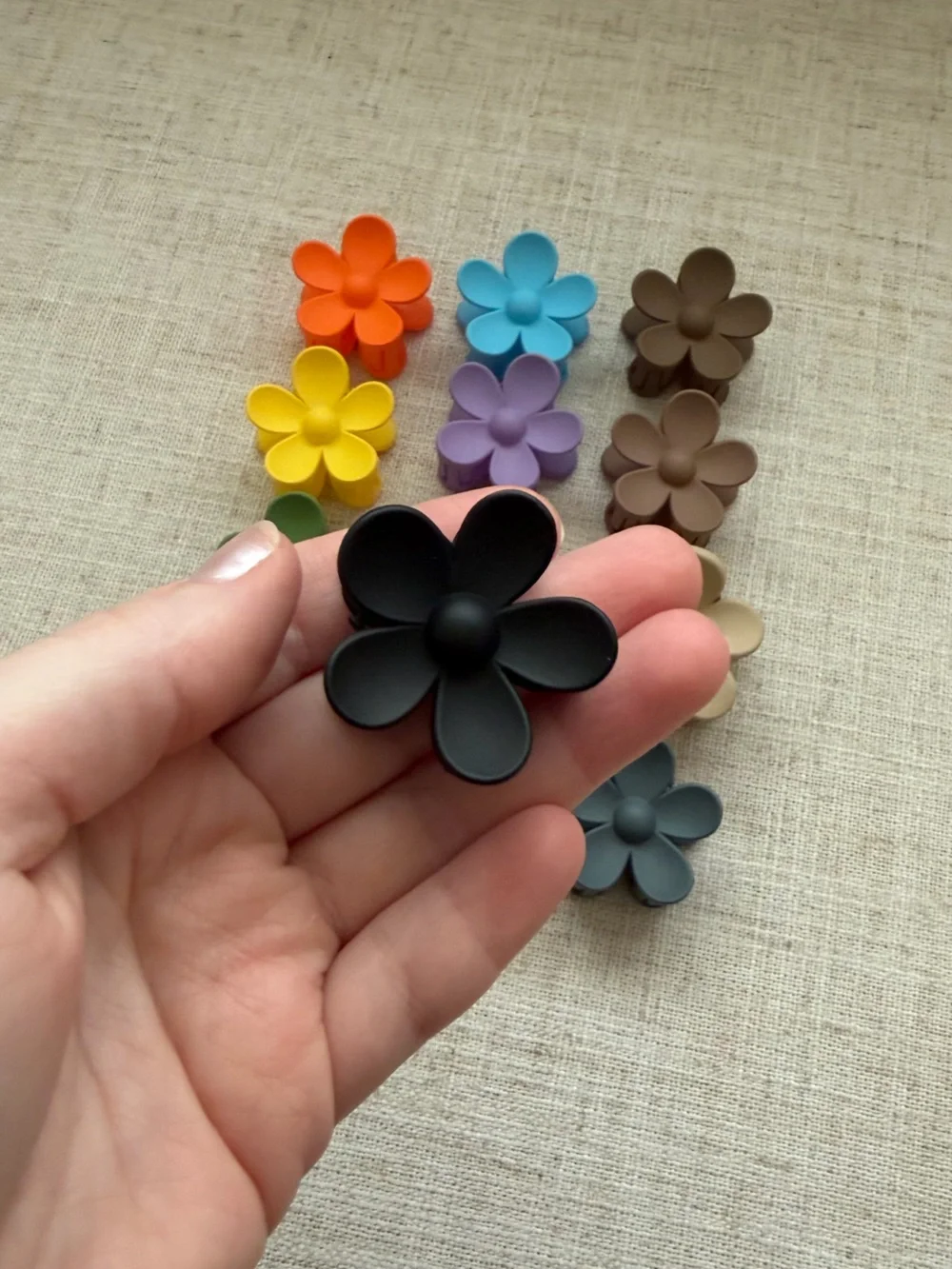 Colorful Flower Hair Claw Clips Set